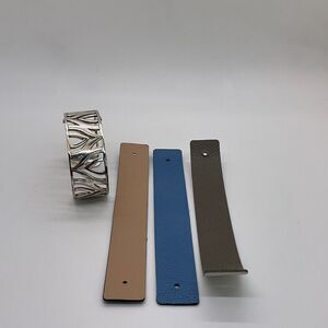 Brighton Christo Moscow Silver Plated Cuff with Leather Straps